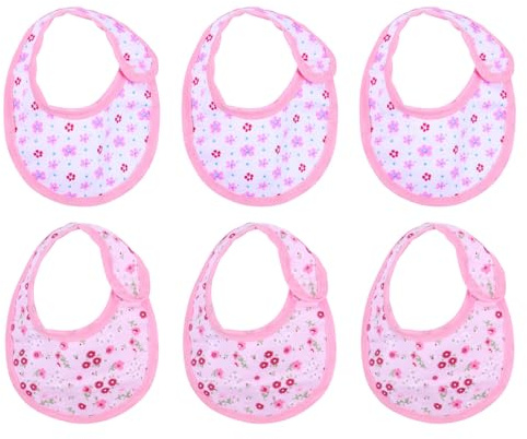 Gatuida Lot de 6 Set de Bavoirs pour Poupée 45 Cm, Serviettes à Salive Réutilisables en Tissu Coloré, Accessoires pour Nourrir Poupées, Ensemble 3 Pièces pour Jeux D’Imitation Garçon