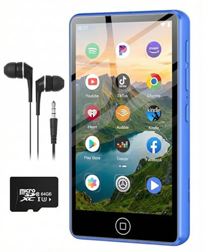 AGXOV 80GB Lettore MP3 con Wi-Fi & Bluetooth, 4,02 pollici touchscreen MP4 Player, Lettore Musicale Android con Spotify, Deezer, Radio FM, Registratore Vocale, E-book Reader, Blu