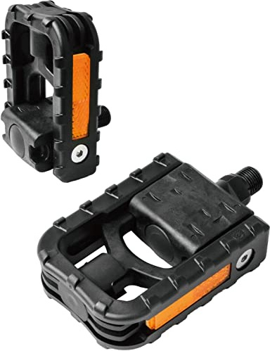 GORIX Bike Flat Pedals Folding Foldable with Reflector Road Mountain MTB Bicycle(GX-F55) (Black)