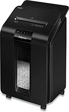 Fellowes AutoMax Micro-Cut 100M Commercial Office Auto Feed 2-in-1 Paper Shredder with 100-Sheet Capacity, Black