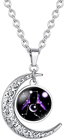Caimeytie Halsband dam hänge måne smycken horoskop stjärntecken, Kristall