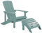 Beliani Moderner Muskoka Gartenstuhl Kunstholz Türkis mit Hocker Armlehnen Adirondack