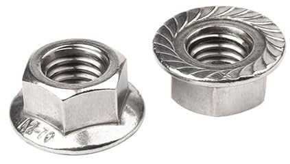 NOLDAR | Écrou hexagonal à embase crantée DIN 6923. Acier inoxydable AISI 304 (A2). M8 (20 pièces).