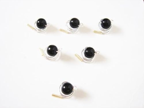 Haarschmuck - 6 Haarspiralen Curlies mit Perlen in der Farbe schwarz - Brautschmuck