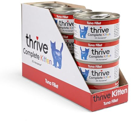 Thrive Wet Kitten Food Tuna Fillet 12 x 75g – Nutritious, Complete & Hypoallergenic – Gourmet Natural Food for Growing Kittens