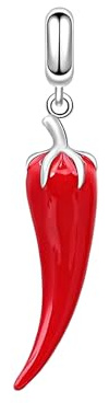 MariaFonte Charm Nuevo 2025 Compatible con todas las marcas Colgante de Cuerno Pimiento Rojo Cumpleaños Aniversario Colgantes Original Plata 925 Mamá Bead Amuleto de la Suerte Corazón Navidad