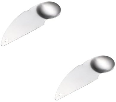 2 coltelli da kiwi in acciaio inox, utensili da cucina, cucchiaio per sbucciare, scavare frutta kiwi per scavare la polpa