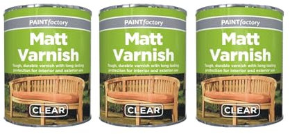 SDMAX Matt Clear Varnish Tin Can, Durable and Long Lasting Protection, Non-Cracking, Quick Drying, Easy to Use, Portable, Ideal Use for Metal, Concrete and Wood, 300ml (3PCS)