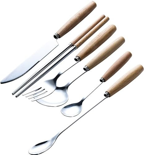 Set di posate in argento, 6/24/36/48/60/72 pezzi, coltello, forchetta e cucchiaio, cucchiaio da dessert, bacchette, argento-10set-60 pezzi