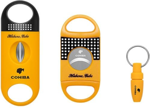 Luxylei Set Tagliasigari V Forbici per Sigari a Doppia Lama in Acciaio Inossidabile Accessori Forbici per Sigari Ghigliottina Strumento per Tagliare Sigari Viaggio Portatile