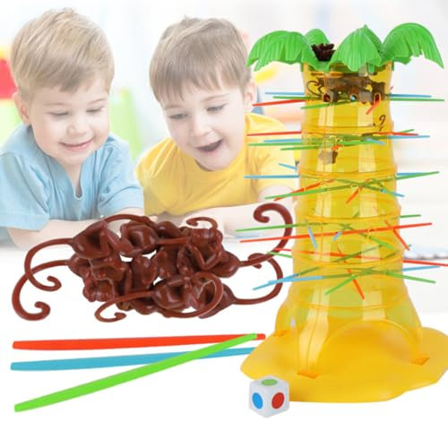 Multiplayer Board Game Monkey Drop Game Monkey Climbing Tree Early Education Toy For 2-4 Players Family Interactive Games