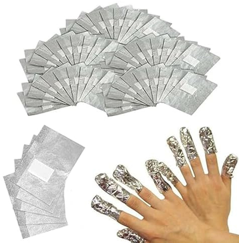 200 Pcs Foil Nail Wraps, Aluminium Wraps Remover with Lint-Free Cotton Pads for Manicure Nail Art Cleaner, Nail Foils for Gel Nails