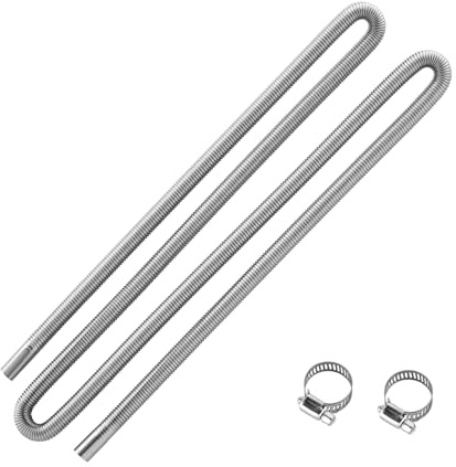 VEVOR Tubo de Escape para Calentador de Estacionamiento Flexible, con 2 Abrazaderas, Acero Inoxidable con Sección Transversal para Calentadores Diésel de 2/5/8 kW, Φ 25 x 3000 mm, 1 ud, Plata