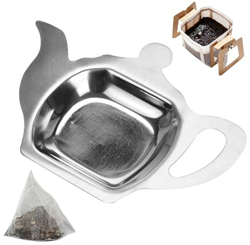 Tea Bag Tidy, Stainless Steel Tea Bag Holder for Used Tea Bags Practical Seasoning Dishes for Kitchen Counter Office Coffee Bar Accessories