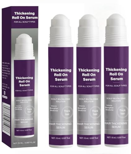 Sérum Capilar Engrosador, Sérum para el Cuero Cabelludo en Roll-on, Aceite Esencial de Masaje, Aceite para el Crecimiento Capilar, Cuidado Natural para el Cabello y el Cuero Cabelludo (3 PCS)
