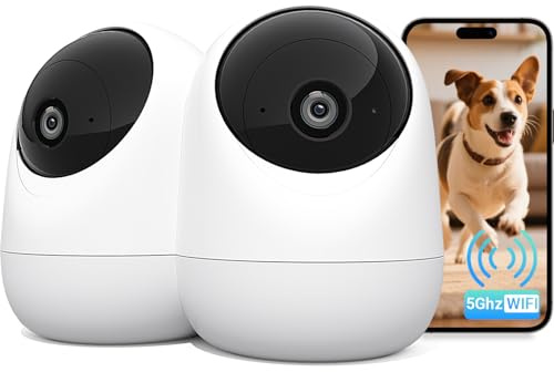 Raycom 2K Pan/Tilt Security Camera for Baby Monitor 5G&2.4G, 2Pack Baby Camera(Plug-in) with Cry Detection, Motion Detection, 2-Way Audio, Siren, Night Vision, Cloud & SD Card Storage, Works w/Alexa