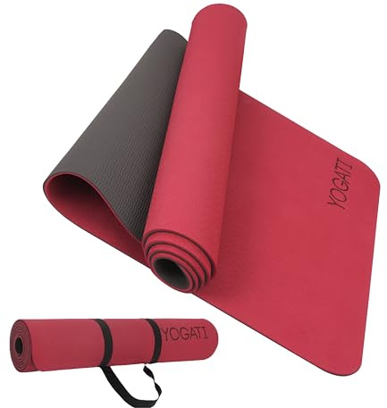 YOGATI® Esterilla Yoga Antideslizante | Colchoneta Gruesa Ideal para Fitness y Pilates | Esterilla Deporte para Ejercicio Diario | TPE Yoga Mat 183x61x0.6 cm