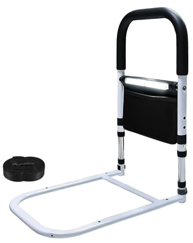Bed Rails For Elderly Adults With LED Light,Bed Assist Rail Safety,Mobility Aids Bed Guard,Four-Position Height Adjustment,Bed Safety Rail/Grab Bar/Bed CaneFall Prevention,For Pregnant Women,Seniors