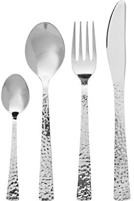 Premier Housewares Martello Ensemble de Couverts, Acier Inoxydable, Argent, 24 pièces