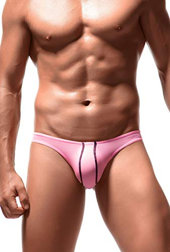 Newsywell Hommes String en Soie Glacée Tanga Micro Bikinis Bulge Pouch Low Rise Soft Slip Briefs Underwear sous-Vêtements Rouge XX-Large