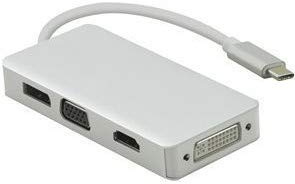 HELOS Dockingstation, USB 3.1 Typ C ST./DP/HDMI/DVI/VGA BU, Premium 4K, Plata