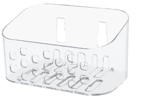 Ehuihuan Carrello da Doccia in Plastica, Nessuna Perforazione Mensola da Bagno, Organizer per Doccia Autoadesivo, Mensola per Doccia a Parete, Supporto per Doccia per Bagno Cucina