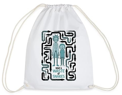 Spreadshirt Rick & Morty Snake Labyrinth Turnbeutel, One size, Weiß