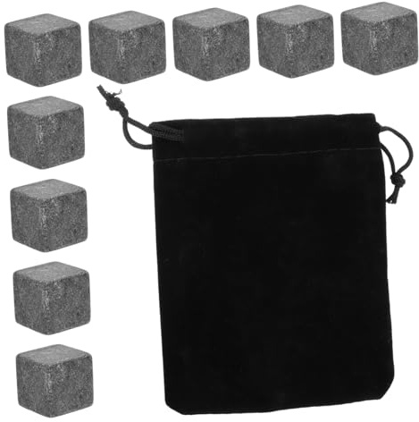 Gatuida Pietre Di Whisky Riutilizzabili in Pietra Cubetti Di Ghiaccio Per Vino e Whisky Con Custodia Accessorio Per Raffreddare Bevande Senza Diluirle