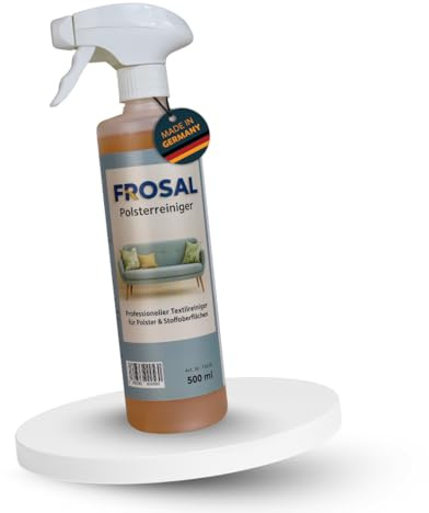 FROSAL Polsterreiniger 500ml – Textilreiniger für Sofa, Autositze & Teppich – Tiefenwirksamer Fleckenentferner gegen Schmutz, Fett & Gerüche – Schonende Reinigung für Polster & Stoff