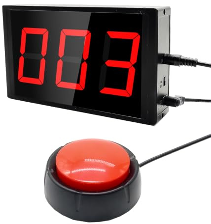 Ousmile Compteur numérique avec bouton poussoir, grand écran LED de 5,8 cm, compteur de tours électronique portable pour natation, marche, sport (3 chiffres)