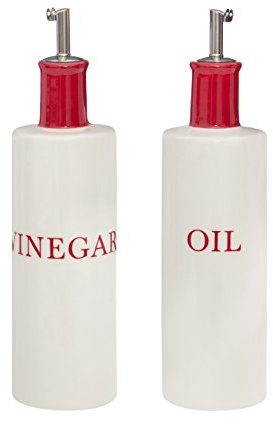 Premier Housewares – Hollywood Aceite y vinagre Set, Rojo/Crema, Juego de 2