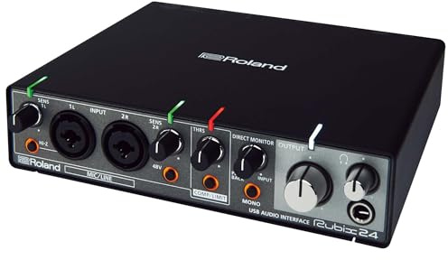 Roland Rubix24 2-In/4-Out USB Audio Interface | Hochauflösende Audioqualität | Aufnahme von Mikrofonen, Gitarren, Keyboards & mehr | Kompakte & robuste Konstruktion | Kompatibel mit Mac, PC & iPad