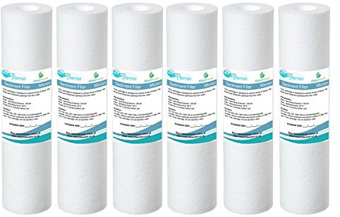 AquaHouse - 6 cartuchos de filtro de agua de sedimentos de 10 pulgadas para ósmosis inversa, poste alimentado por agua y filtración de partículas, se adapta a carcasas de filtro estándar de 10