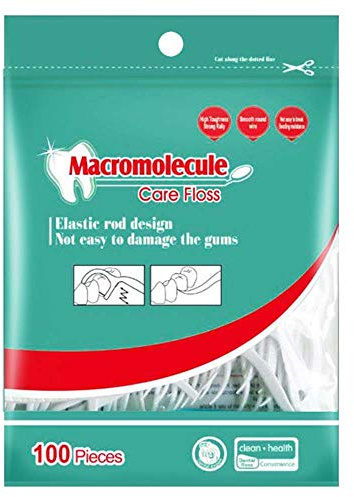 Floss Sticks Dental Floss Picks Complete Clean,2 in 1 Dental Toothpick Polyethylene Resistant Dental（100Pcs）