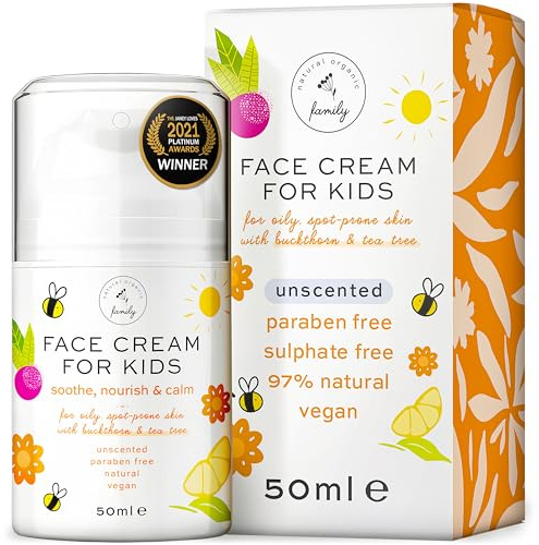 Award-Winning Kids Face Cream - Gentle & Calming Moisturizer with Natural Ingredients for Sensitive & All Skin Types - Fragrance-Free