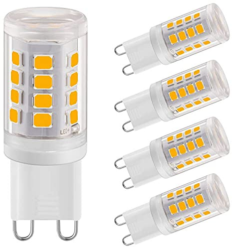 Euxper Ampoules LED G9 2W Blanc Chaud 2700K 280LM Équivalent à une Ampoule Halogène 28W, Ampoules LED G9 pour Éclairage Domestique, Non-Flicker, AC 220-240V, Paquet de 5