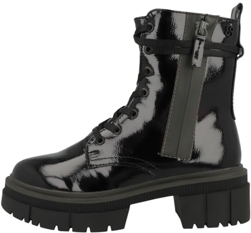 s.Oliver Damen 5-5-25208-29 Stiefelette, Black PATENT, 38 EU