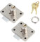 Möbelschloß Aufschraubschloss 20mm Dornmaß Zylinder mit Schlüssel Universal Set für Schubladen & Schränke [2er Pack, 48 * 36mm]