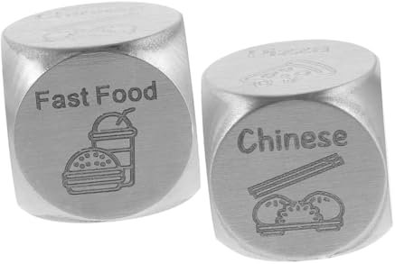 ibasenice Spielzeuge 2St Gourmet-Würfel Stainless Steel inoxlm Xmas Datum-Nächte-Würfel Lebensmittelentscheidungswürfel Rostfreier Stahl Zubehör Spiel Requisiten Spielzeug Partnersuche