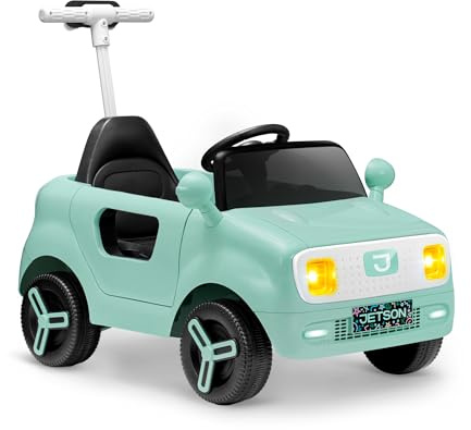 Jetson Mako Kids Electric Motor Assist Push Car, 3 Modes: Push, Drive or Remote Control, Top Speed of 3 mph, Seatbelt, Headlights, Recommended Ages: 2-4 Years