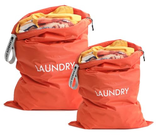 Asnews Wäschesack, 2 Pack Wasserdichte Reise Wäschebeutel mit Reißverschluss, 2 Größen Stoffbeutel, Faltbarer Schmutzwäschebeutel, Wäsche Aufbewahrungstasche, Startseite Reisen Urlaub