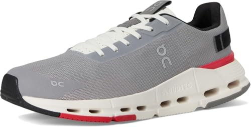 On Cloudnova Form 2 Herren-Sneaker, Fog | Rot, 43 EU
