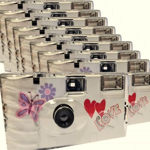 Lot de 10 appareils Photo jetables 1A PHOTO PORST - Papillon - avec Flash, Piles et Film - Lot de 10-27 Prises par