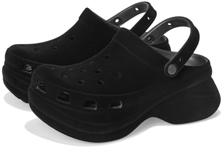 Crocs Zoccoli Bae classici da donna, scarpe con plateau per le donne, Velluto nero., 39-40 EU