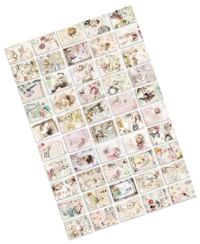Generic Estetiskt Vintage Scrapbook-Papper 100 Ark Estetiskt Journalföring Bakgrundspapper Multipurpose Papper för DIY Planner Journal Fotoalbum Kraftpapper Material (Typ 1)