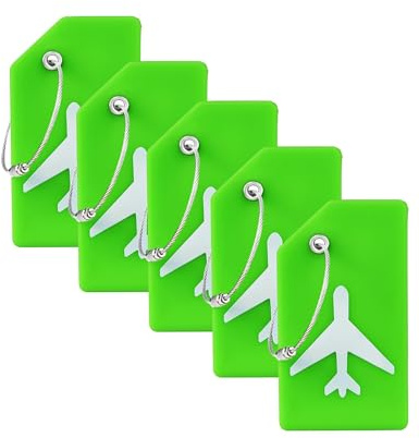 Gostwo 5 Pack Silicone Luggage Tags for Suitcases, Plane Travel Essentials