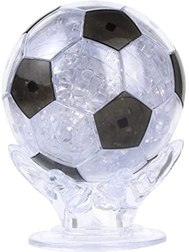 77pcs 3d Puzzle Football Jigsaw Diy Assembly Soccer Crystal Model Toy with Flash Light Diy Model Crystal Brain Teaser Decoration