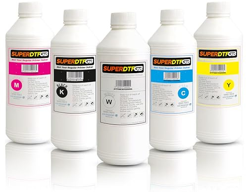 SUPERGUARD GB Premium DTF Ink Direct-to-Film Printing | DTF Ink Refill for All Inkjet Printers | Heat Transfer for Printing Sublimation White 500 ML CMYK (White)