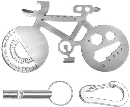 YOCDNOV 3 Stück Fahrrad Multitool - Fahrradwerkzeug mit Aluminium Pfeifen Fahrrad Multifunktionswerkzeug Mini Fahrrad Multitool Silber für Autoliebhaber EIN Muss zum Verschenken