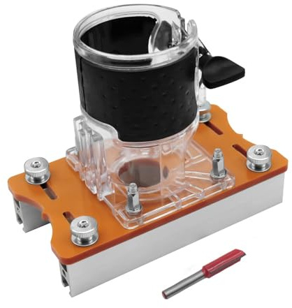 Base per Fresa per Legno, Design 2 in 1 Scanalatura Accurata Base per Fresa per Palme in Legno Compatta 0-5 Cm Spessori Scheda Adattabili Lega di Alluminio per Finitura